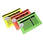 Inkology Zipper Polyester Pouches, Assorted Neon Colors, 12/Set (427-1)
