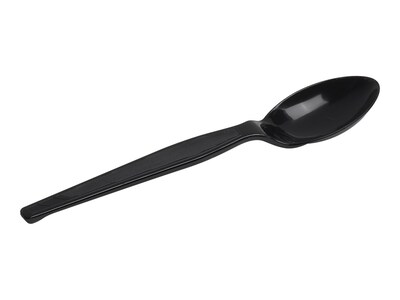Dixie Individually Wrapped Plastic Teaspoon, Heavy-Weight, Black, 1000/Carton (TH53C7)