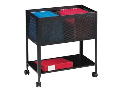 Lorell 1-Shelf Mesh File Cart, Black (LLR60175)