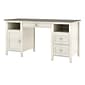 Whalen Abington 60"W Pedestal Desk, White (SPUS-ABTD)