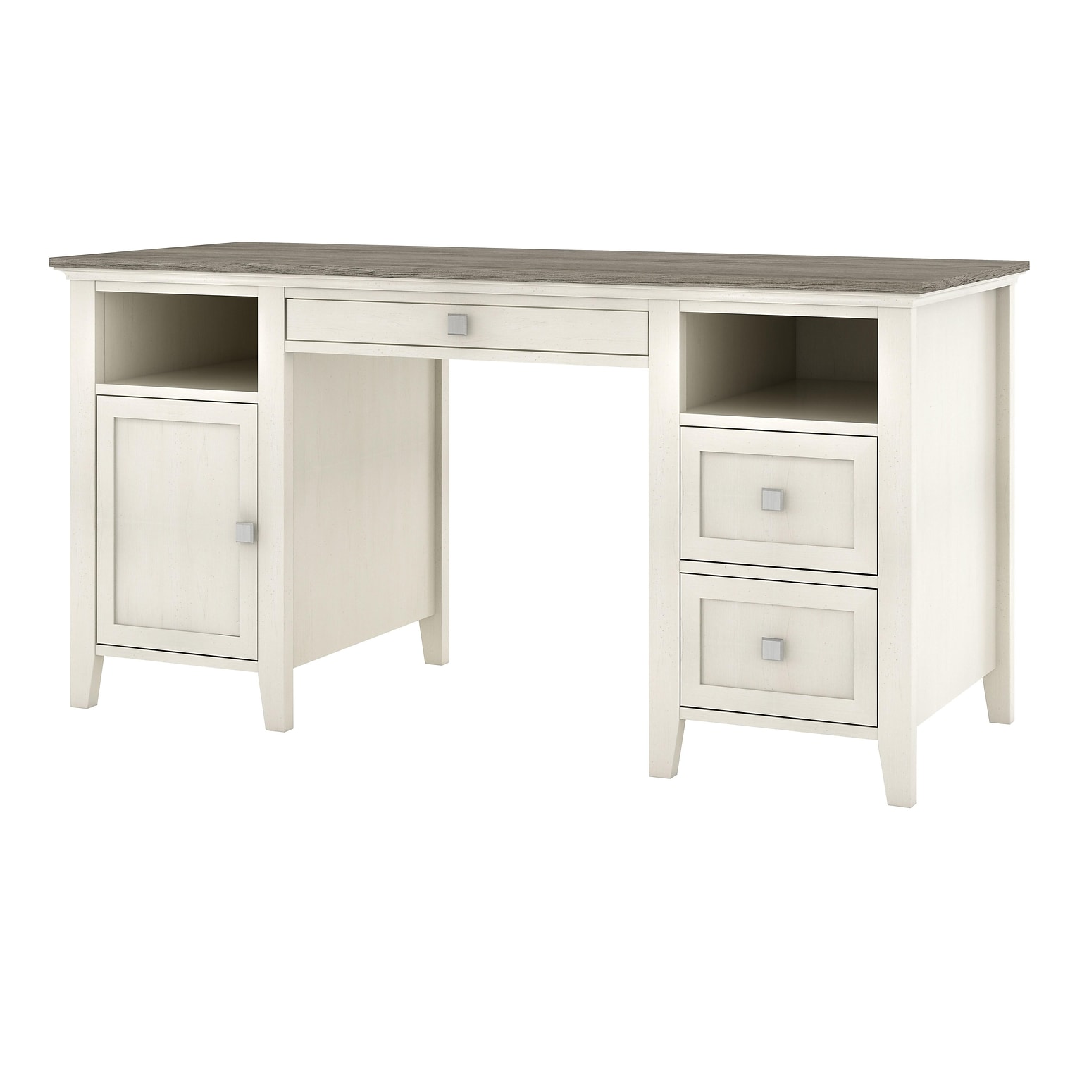 Whalen Abington 60W Pedestal Desk, White (SPUS-ABTD)