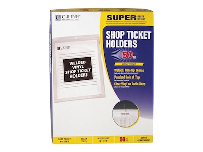 C-Line Job Ticket Holders, 9" x 12", Clear, 50/Box (80912)