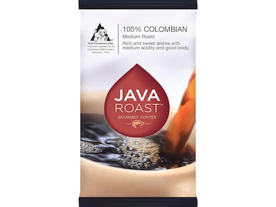 Java Roast Gourmet Colombian Ground Coffee with Bonus Filters, Medium Roast, 42/Carton (BHS50366)