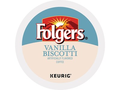 Folgers Vanilla Biscotti Coffee, Keurig® K-Cup® Pods, Medium Roast, 24/Box (6661)