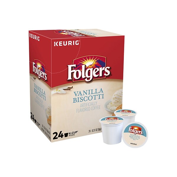 Folgers Vanilla Biscotti Coffee, Keurig® K-Cup® Pods, Medium Roast, 24/Box (6661)