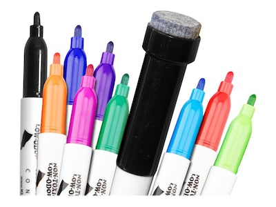 KleenSlate Dry Erase Markers, Bullet Point, Assorted, 10/Pack (6108)