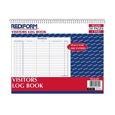 Rediform Visitors Log Book, 50 Pages, Multicolor (9G620)