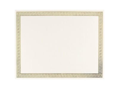 Great Papers Channel Border Foil Certificates, 8.5 x 11, Beige/Gold, 15/Pack (963007)