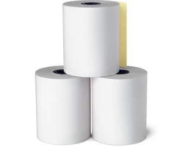 Staples® Thermal Cash Register/POS Rolls, 2-Ply, 3 x 90, 50/Carton (18925)