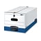 Bankers Box Stor/File Medium-Duty FastFold File Storage Boxes, String & Button, Letter Size, White/B