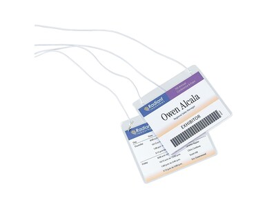 Avery Hanging Style Laser/Inkjet Name Badge Kit, 3" x 4", Clear Holders with White Inserts, 100/Box (74459)