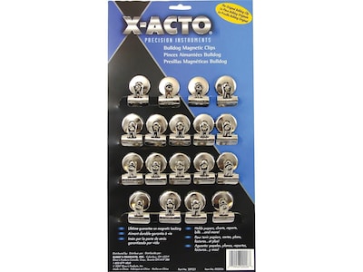 X-ACTO Bulldog Magnetic Clips, #1, Silver, 18/Box (2026)