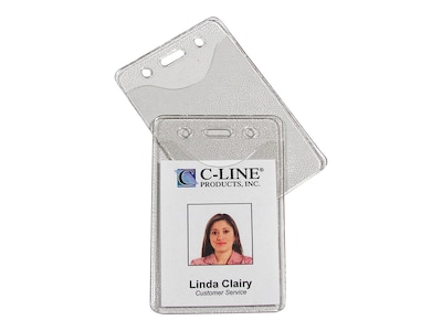 C-Line ID Badge Holders, Clear, 100/Box (88617)