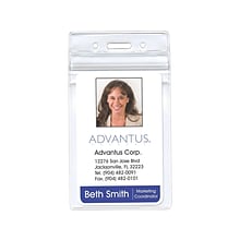 Advantus ID Badge Holders, Clear, 50/Pack (75524)