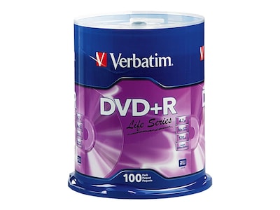 Verbatim  Life Series 97175 16X DVD+R 4.7GB, 100 Pack Spindle