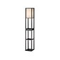 Adesso® Parker 62.5"H Black Floor Lamp with Off-White Square Shade (3133-01)