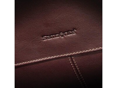 Samsonite Flapover Case Double Gusset Laptop Notebook, Brown Leather(45798-1139)