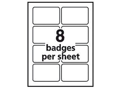Avery Flexible Laser/Inkjet Name Badge Labels, 2 1/3" x 3 3/8", White with Red Border, 400 Labels Per Pack (5095)