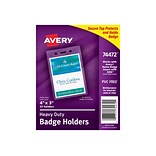 Avery ID Badge Holders, Clear, 25/Pack (74472)