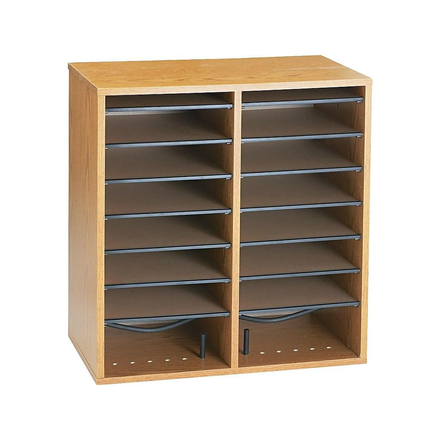 Safco 16-Compartment Literature Organizers, 19.5 x 21, Oak (9422MO)