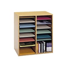 Safco 16-Compartment Literature Organizers, 19.5 x 21, Oak (9422MO)