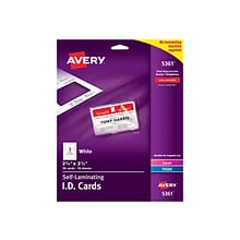 Avery ID Cards, White, 30/Box (05361)