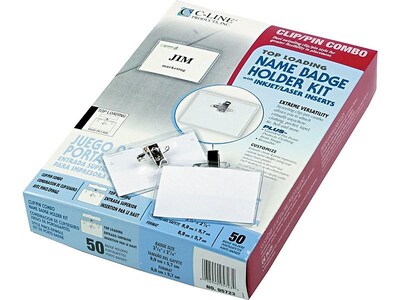 C-Line ID Badge Holders, Clear, 50/Box (95723)