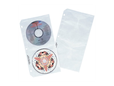 C-Line Binder/Album Sheets for CD/DVD, Clear/White Polypropylene/PP (61958)