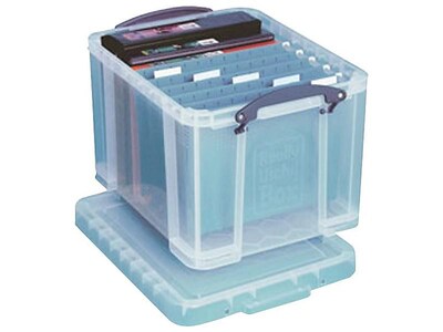 Really Useful Box 32 Liter Snap Lid Storage Bin, Clear, 3/Pack (32LC-PK3C)