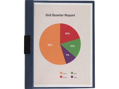 Staples Slide Locking Report Covers, Letter Size, Blue, 5/Pack (20593)
