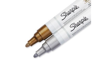 Sharpie Metallic Oil-Based Paint Markers, Medium Tip, Assorted, 2/Pack (34968)