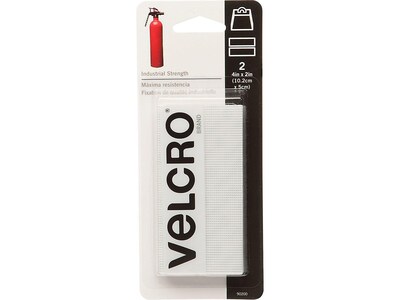Velcro® Brand Industrial Strength 2 x 4 Hook & Loop Fastener Strips, White, 2/Pack (90200)