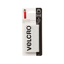 Velcro® Brand Industrial Strength 2 x 4 Hook & Loop Fastener Strips, White, 2/Pack (90200)