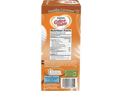 Coffee mate Vanilla Caramel Liquid Creamer, 0.38 Oz., 50/Box (79129)