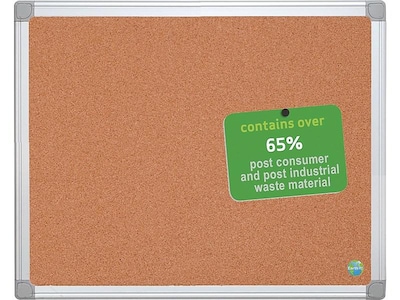 Bi-Office Earth-It Cork Bulletin Board, Aluminum Frame, 3 x 2 (CA031790)