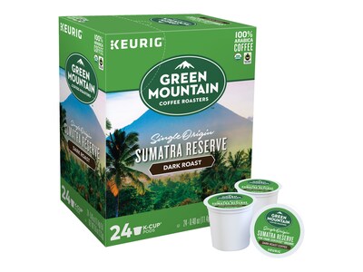Green ain Sumatra Reserve Coffee, Keurig® K-Cup® Pods, Dark Roast, 24/Box (4060)