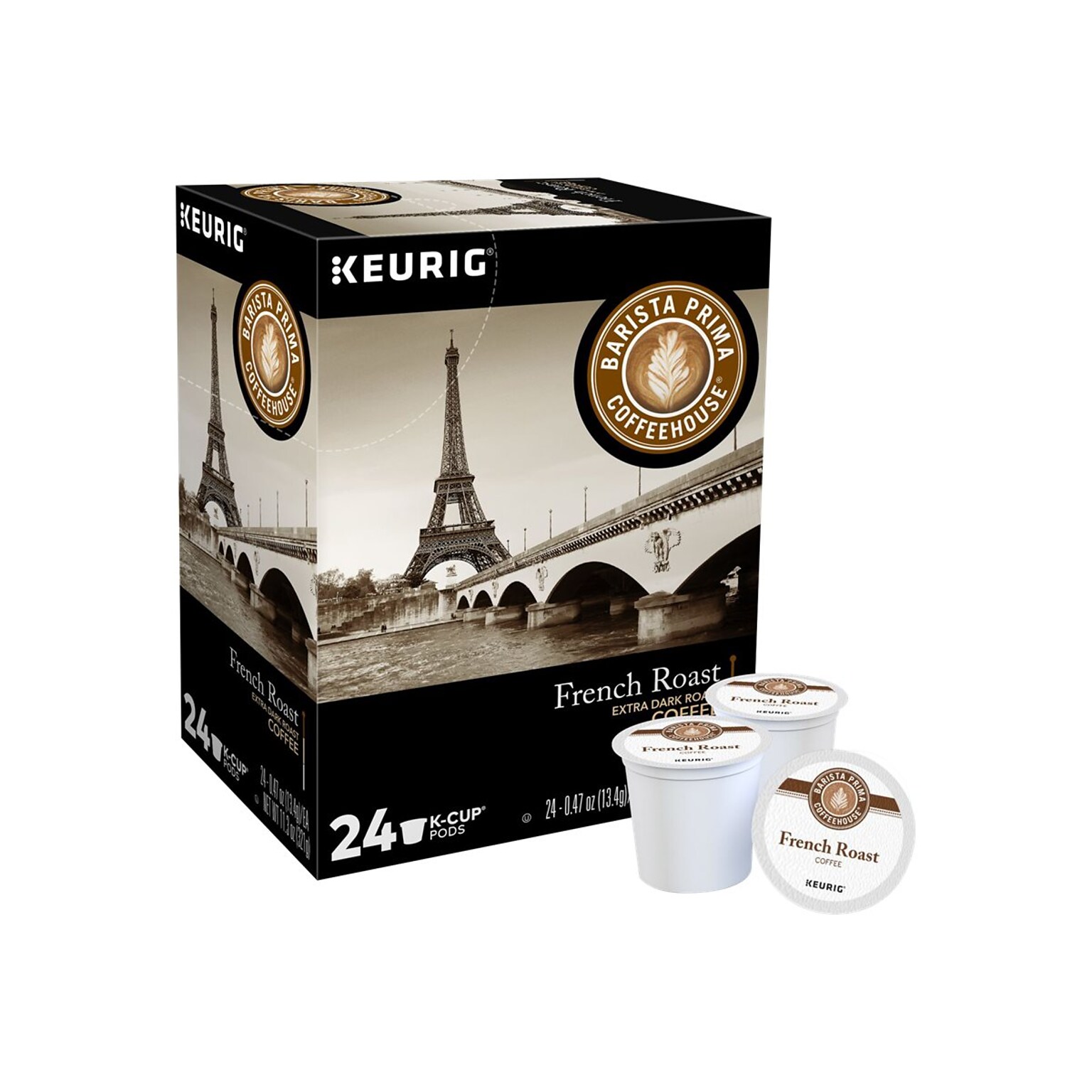 Barista Prima French Roast Coffee Keurig® K-Cup® Pods, Extra Dark Roast, 24/Box (6611)