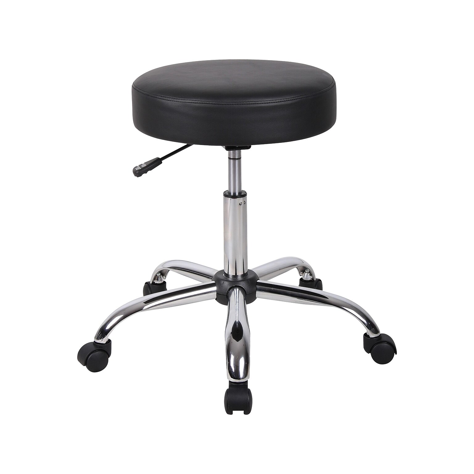 Boss Be Well Armless Medical Spa Professional Stool, Vinyl, Black (B240-BK)