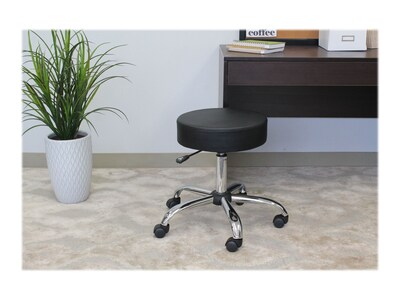 Boss Be Well Armless Medical Spa Professional Stool, Vinyl, Black (B240-BK)
