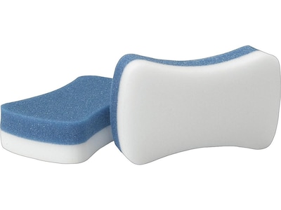 3M Whiteboard Eraser, for Permanent Markers and Whiteboards, White/Blue, 2/Pack (581-WBE)