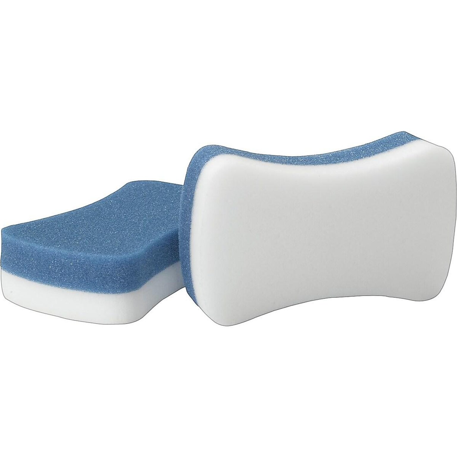 3M Whiteboard Eraser, for Permanent Markers and Whiteboards, White/Blue, 2/Pack (581-WBE)