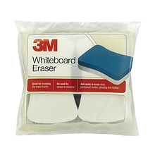 3M Whiteboard Eraser, for Permanent Markers and Whiteboards, White/Blue, 2/Pack (581-WBE)