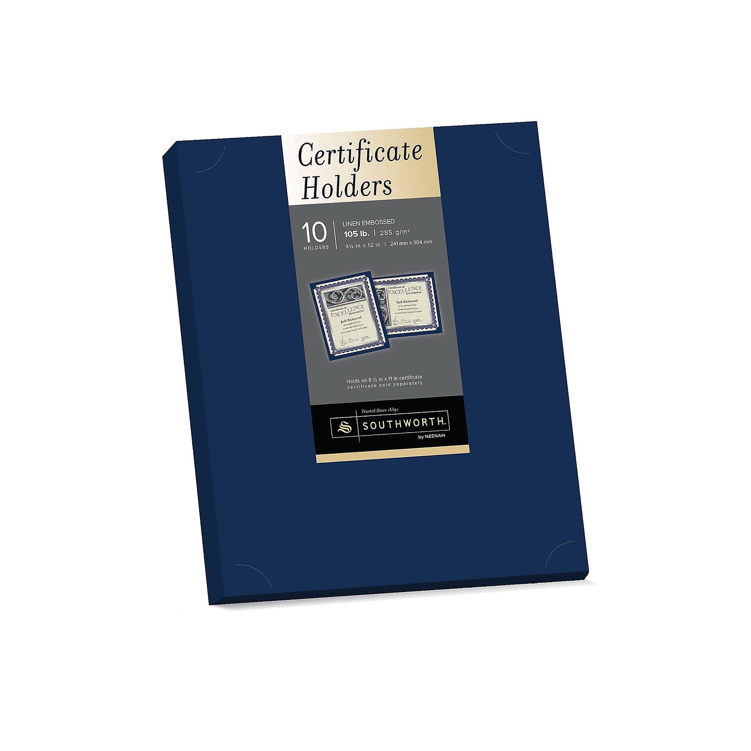 Southworth Certificate Holders, 8.5 x 11, Navy Blue, 10/Pack (PF8)