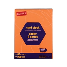 Staples Brights 65 lb. Cardstock Paper, 8.5 x 11, Bright Orange, 250 Sheets/Pack (21108)