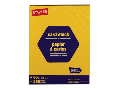 Staples Brights 65 lb. Cardstock Paper, 8.5 x 11, Bright Yellow