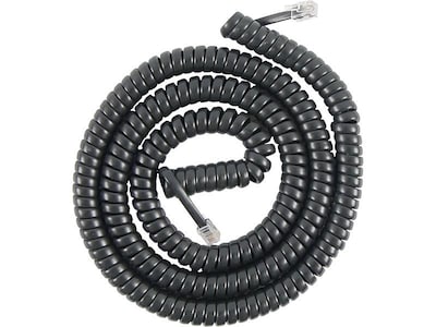 Power Gear 76139 25 Coiled Telephone Line Cord, Black