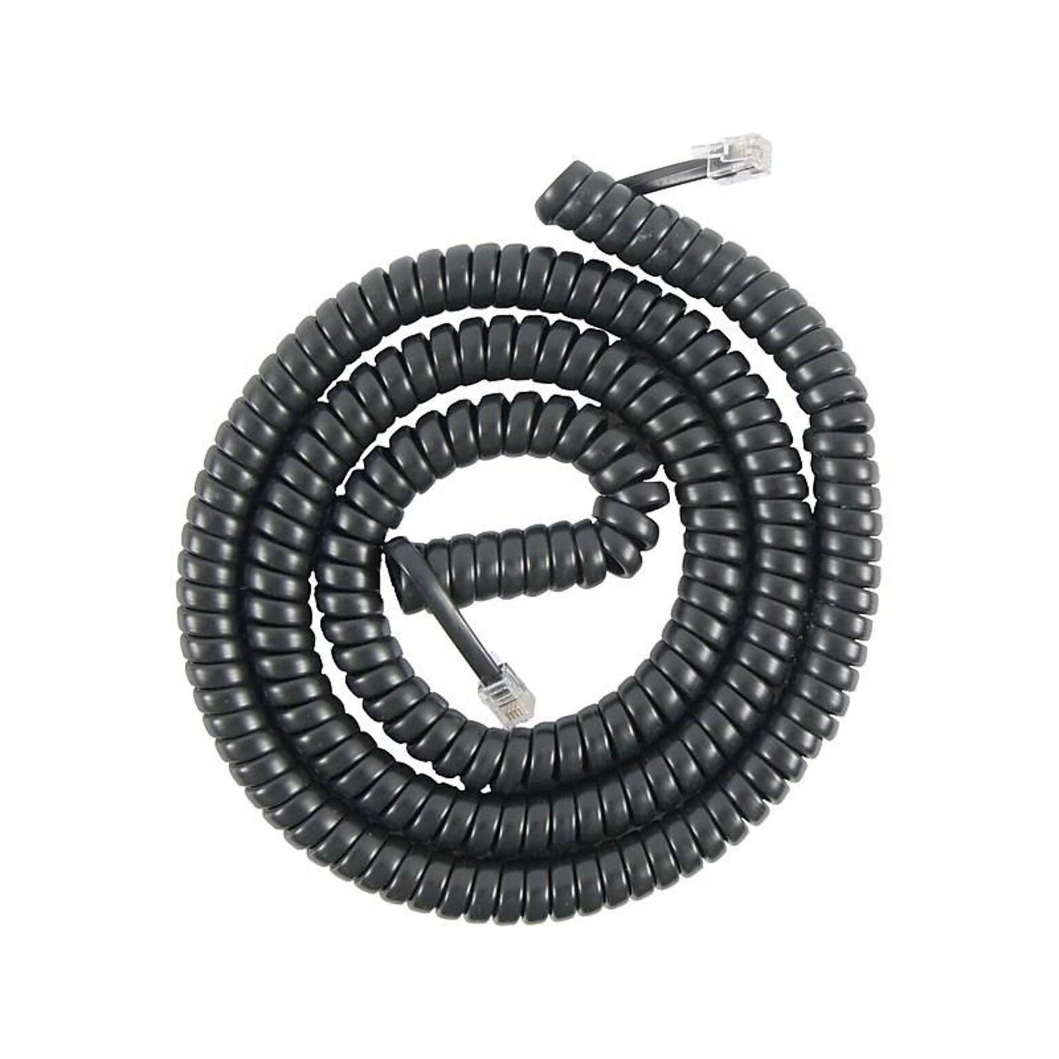 Power Gear 76139 25 Coiled Telephone Line Cord, Black