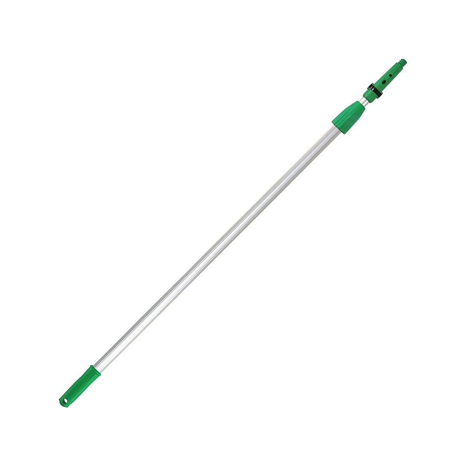 Unger OptiLoc 8 Telescoping Window Extension Pole, Aluminum, Silver/Green (EZ250)