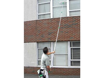 Unger OptiLoc 8' Telescoping Window Extension Pole, Aluminum, Silver/Green (EZ250)