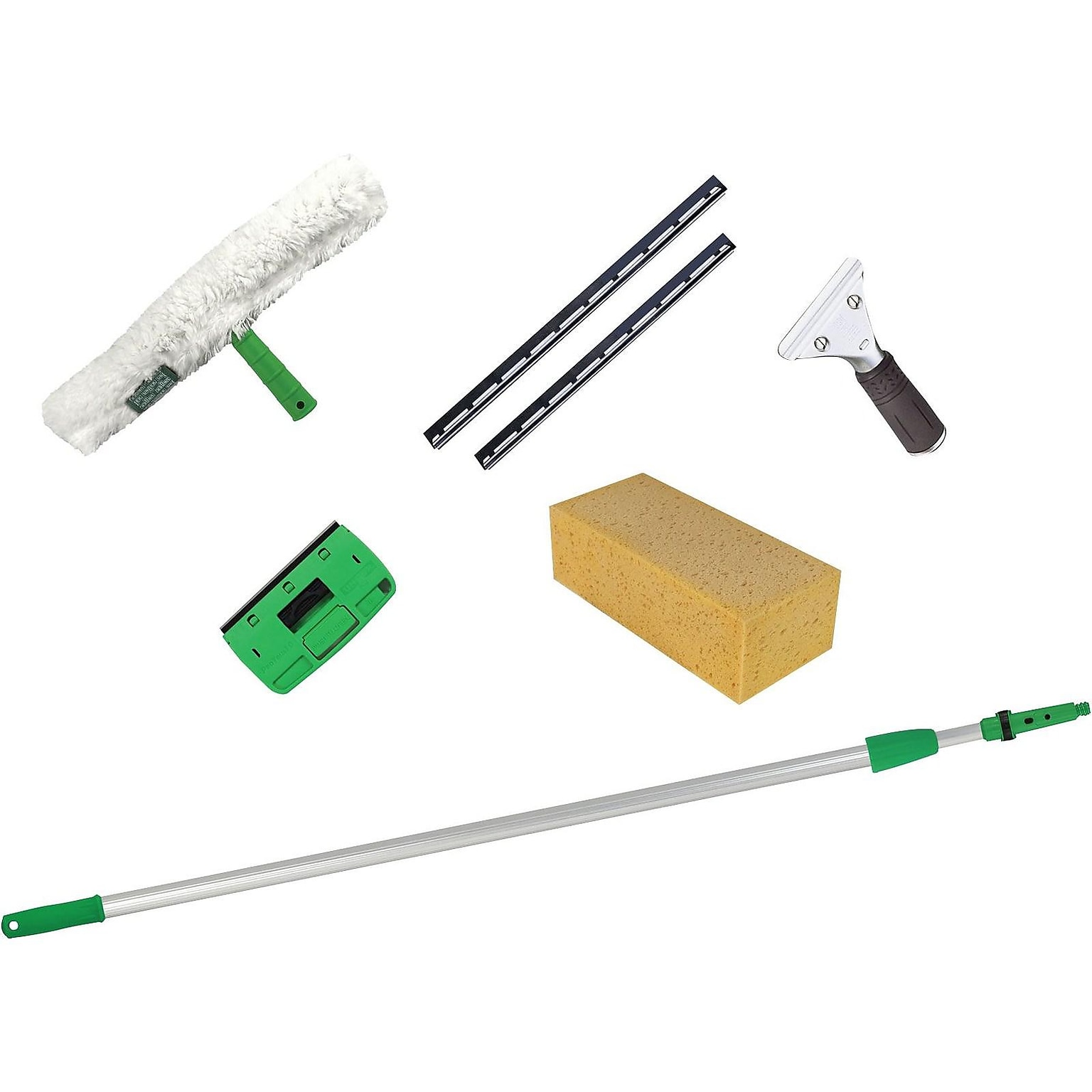 Unger Pro Telescoping Window Cleaning Kit, Silver/Green (PWK00)